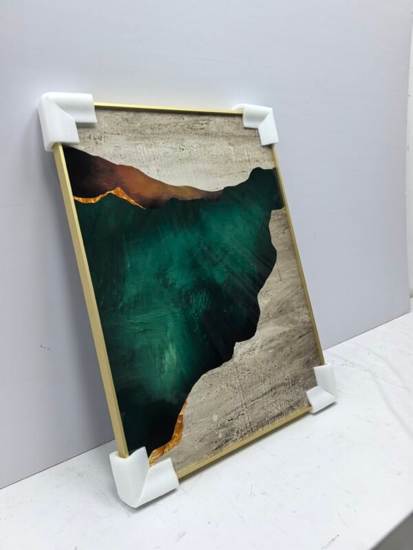 Earth & Emerald Tones Abstract Art - Image 2