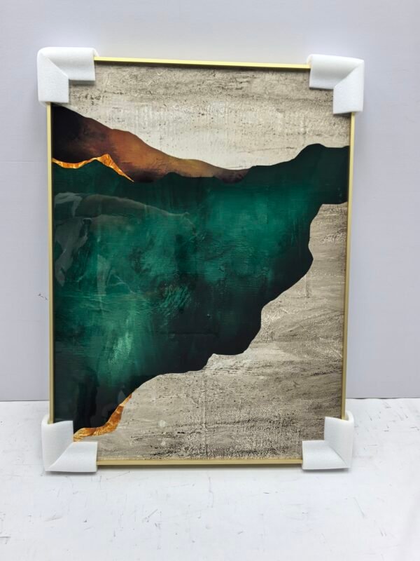 Earth & Emerald Tones Abstract Art - Image 3