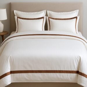 800 Tread Count Tencile Bed Linen White And Brown